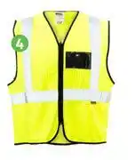 Leroy Merlin Safety Reflective Vest Dromex Zip ID Pouch Lime Size X-Large 8142166 offer