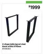 Leroy Merlin U-Shape Table Leg Set Steel Black W700 x h710mm 81496303 offer