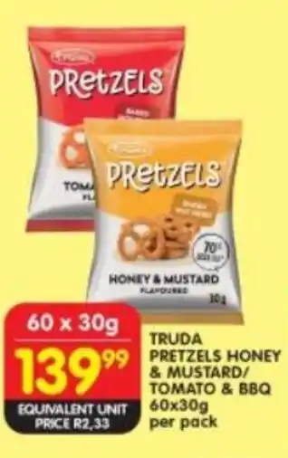 Shoprite Truda pretzels honey & mustard/ tomato & bbq offer