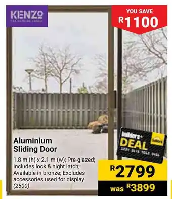 Builders Warehouse KENZO Aluminium Sliding Door offer