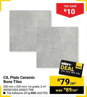 Builders Warehouse CIL Plato Ceramic Bone Tiles offer