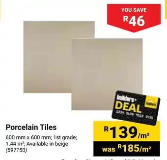 Builders Warehouse Porcelain Tiles offer