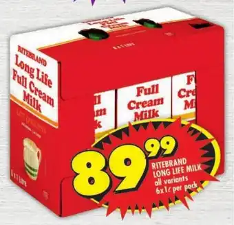 Shoprite Ritebrand long life milk all variants offer