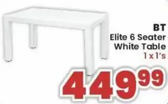 Elite 6 Seater White Table BT