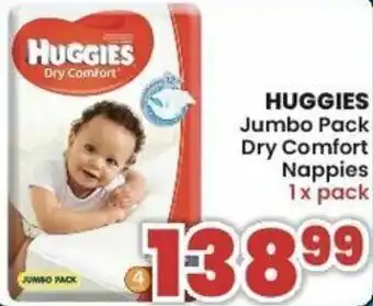 Huggies Jumbo Pack Dry Comfort Nappies