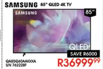 Hirsch's Samsung 85" QLED 4K TV offer