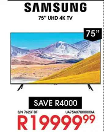 Hirsch's Samsung - 75" UHD 4K TV offer
