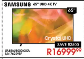 Hirsch's Samsung - 65" UHD 4K TV offer