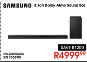 Hirsch's Samsung - 3.1Ch Dolby Atmo Sound Bar offer