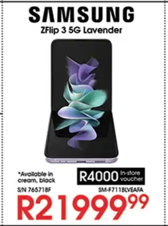 Hirsch's Samsung - ZFlip 3 5G Lavender offer