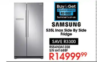 Hirsch's Samsung - 535L Inox Side By Side Fridge offer