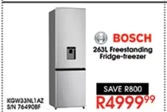 Hirsch's Bosch - 263L Freestanding Fridge-Freezer offer