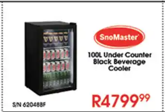 Hirsch's SnoMaster 100L Under Counter Black Beverage Cooler offer