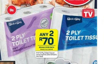 Pick n Pay PnP 2 Ply Toilet Tissue Assorted 9s offer