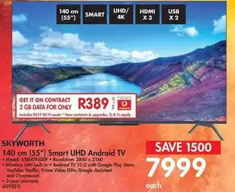 Makro Skyworth 55" Smart UHD Android TV offer
