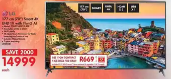 Makro LG 70" Smart 4K UHD TV with ThinQ AI offer