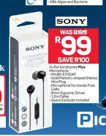Pick n Pay Sony - In-Ear Earphones Plus Microphone offer