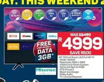 Pick n Pay Hisense - 40" Smart LED Full HD TV offer