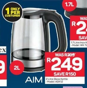 Pick n Pay AIM - 2 Litre Glass Kettle offer