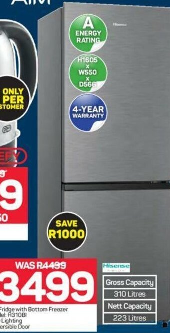 Inox Fridge with Bottom Freezer