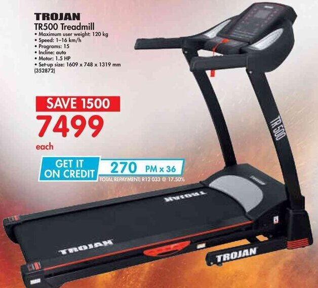 Trojan TR500 Treadmill offer at Makro