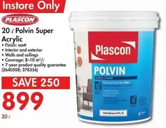 Makro Placon Polvin Super Acrylic 20L offer