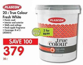Makro Plascon True Colour Fresh White 20L offer