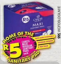 Shoprite Caress maxi regular sanitary pads offer