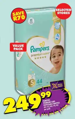 Shoprite Pampers premium care disposable nappies offer