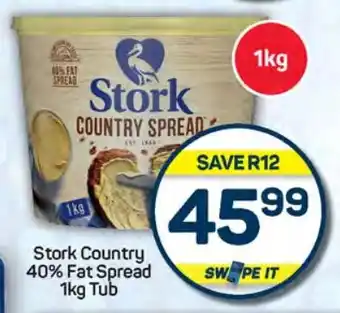 Pick n Pay Hypermarket Stork Country 40% Fat Spread Tub offer