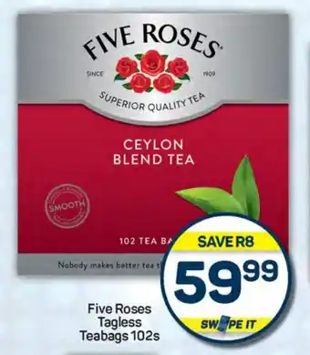 Pick n Pay Hypermarket Five Roses Tagless Teabags offer