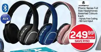 Pick n Pay Hypermarket Volkano Phonic Series Full Size Headphones Assorted Colours Each offer