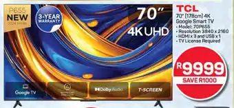 Pick n Pay Hypermarket TCL 70" (178cm) 4K Google Smart TV offer