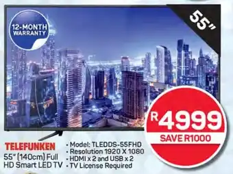 Pick n Pay Hypermarket TELEFUNKEN 55" (140cm) Full HD Smart LED TV offer