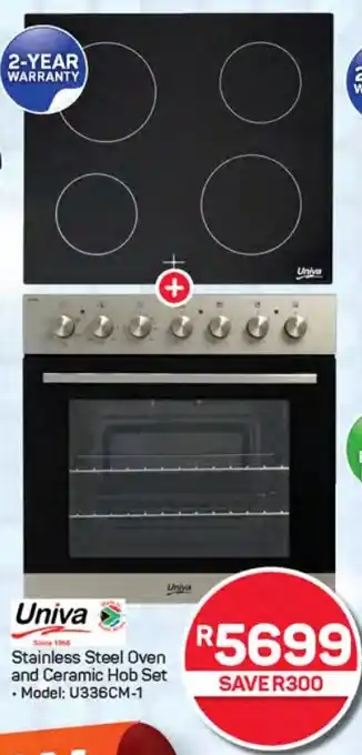 Pick n Pay Hypermarket Univa Stainless Steel Oven and Ceramic Hob Set offer