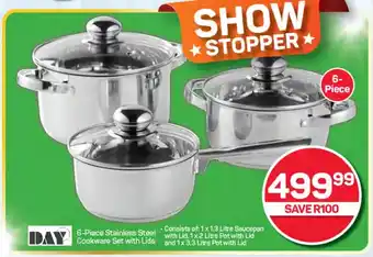 Pick n Pay Hypermarket DAY Stainless Steel Cookware Set with Lids offer