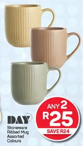 Pick n Pay Hypermarket DAY Stoneware Ribbed Mug Assorted offer