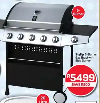 Pick n Pay Hypermarket Stellar 5-Burner Gas Braai with Side Burner offer