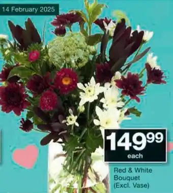 Checkers Red & White Bouquet (Excl. Vase) offer