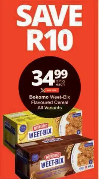 Checkers Bokomo Weet-Bix Flavoured Cereal All Variants offer