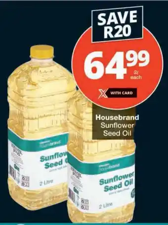 Checkers Housebrand Sunflower Seed Oil offer