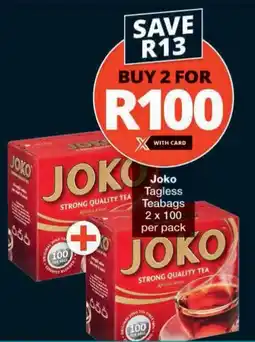 Checkers Joko Tagless Teabags offer