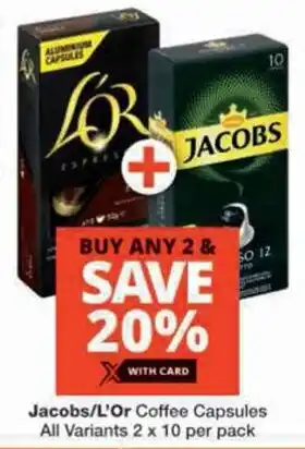 Checkers Jacobs/L'Or Coffee Capsules All Variants offer