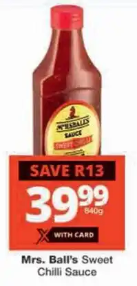 Checkers Mrs. Ball's Sweet Chilli Sauce offer