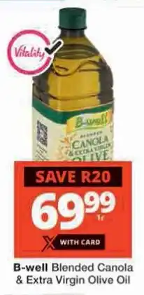 Checkers B-well Blended Canola & Extra Virgin Olive Oil offer