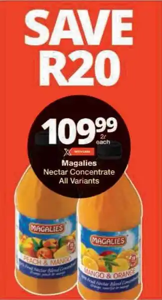 Checkers Magalies Nectar Concentrate All Variants offer