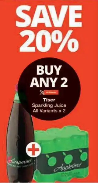 Checkers Tiser Sparkling Juice All Variants offer