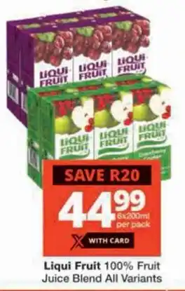 Checkers Liqui Fruit 100% Fruit Juice Blend All Variants offer