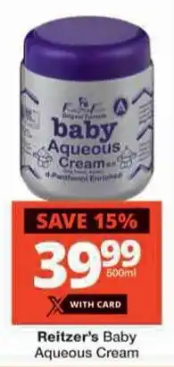 Checkers Reitzer's Baby Aqueous Cream offer