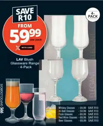 Checkers LAV Blush Glassware Range offer